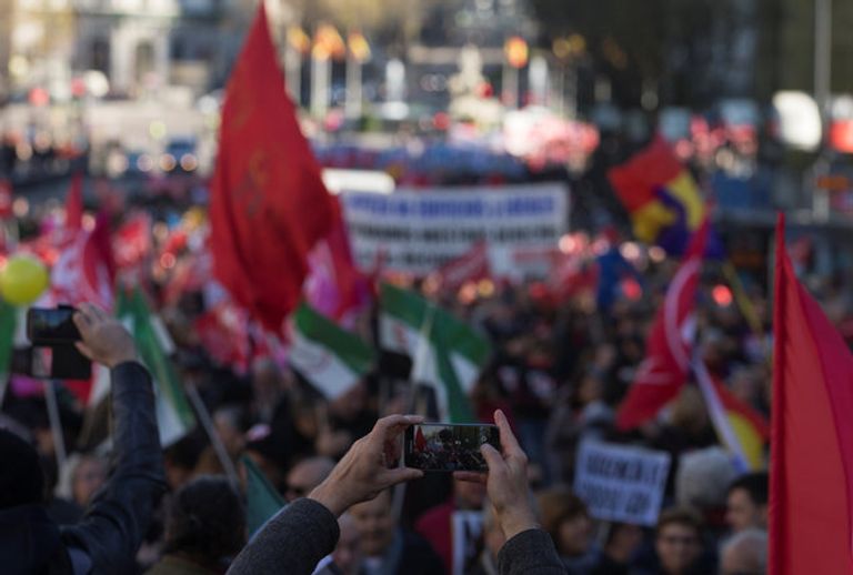 Акция протеста в Мадриде, Испания, 18 декабря 2016 года