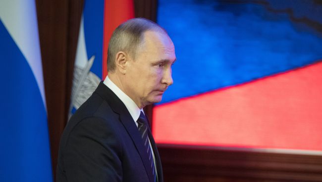 Президент России Владимир Путин на ежегодном расширенном заседании коллегии министерства обороны РФ. 22 декабря 2016 Президент России Владимир Путин на ежегодном расширенном заседании коллегии министерства обороны РФ. 22 декабря 2016
