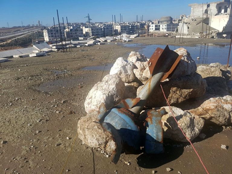 Снаряды в освобожденном квартале восточного Алеппо в Сирии Снаряды в освобожденном квартале восточного Алеппо в Сирии