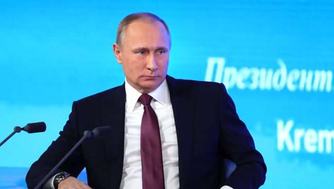 Президент РФ Владимир Путин на двенадцатой большой ежегодной пресс-конференции в Центре международной торговли на Красной Пресне. 23 декабря 2016 Президент РФ Владимир Путин на двенадцатой большой ежегодной пресс-конференции в Центре международной торговли на Красной Пресне. 23 декабря 2016