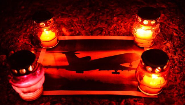 Акция памяти по погибшим в авиакатастрофе самолета Минобороны РФ Ту-154 в Сочи