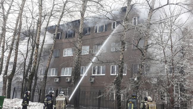 Ликвидация пожара в Королеве