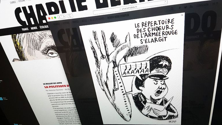 Карикатура Charlie Hebdo на тему крушения самолета Ту-154 в Сочи Карикатура Charlie Hebdo на тему крушения самолета Ту-154 в Сочи