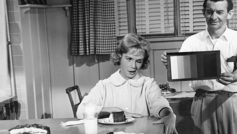 Актриса Дебби Рейнольдс во время съемок. 1961 год Актриса Дебби Рейнольдс во время съемок. 1961 год