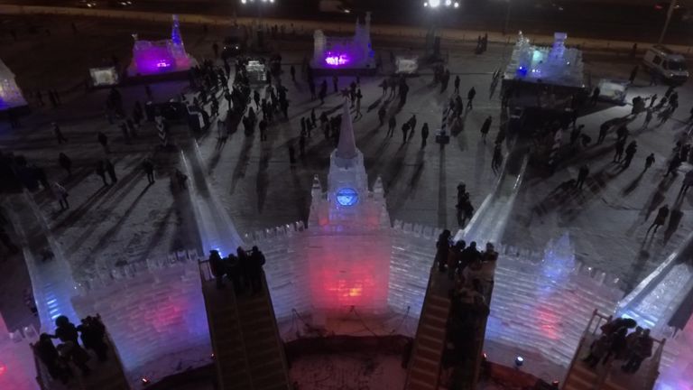 Кремль, Ласточкино гнездо и другие композиции фестиваля Ледовая Москва