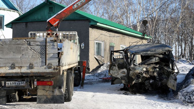 Сгоревший автомобиль скорой помощи. 11 января 2017 Сгоревший автомобиль скорой помощи. 11 января 2017