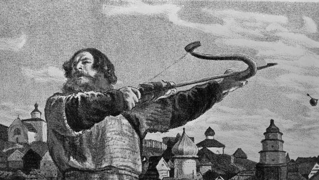 Евгений Кибрик. Илья Муромец в ссоре с князем Владимиром Евгений Кибрик. Илья Муромец в ссоре с князем Владимиром