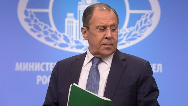 Министр иностранных дел РФ Сергей Лавров на пресс-конференции по итогам деятельности российской дипломатии в 2016 году. 17 января 2017