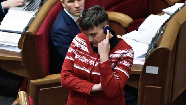 Депутат Верховной рады Надежда Савченко на заседании Верховной рады Украины в Киеве. Архивное фото