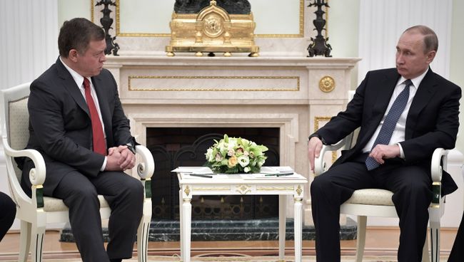 Президент РФ Владимир Путин и король Иорданского Хашимитского Королевства Абдалла II Бен Аль Хусейн. Архивное фото Президент РФ Владимир Путин и король Иорданского Хашимитского Королевства Абдалла II Бен Аль Хусейн. Архивное фото