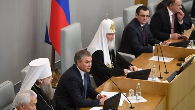 Патриарх Кирилл на открытии V Рождественских парламентских встреч в Госдуме Патриарх Кирилл на открытии V Рождественских парламентских встреч в Госдуме