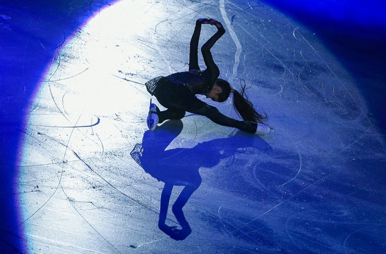 Евгения Медведева (Россия) во время показательных выступлений на чемпионате Европы по фигурному катанию в Остраве Евгения Медведева (Россия) во время показательных выступлений на чемпионате Европы по фигурному катанию в Остраве