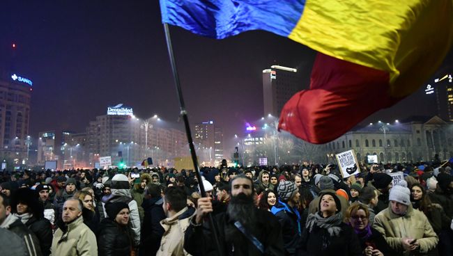 Акции протеста в Румынии. Архивное фото Акции протеста в Румынии. Архивное фото