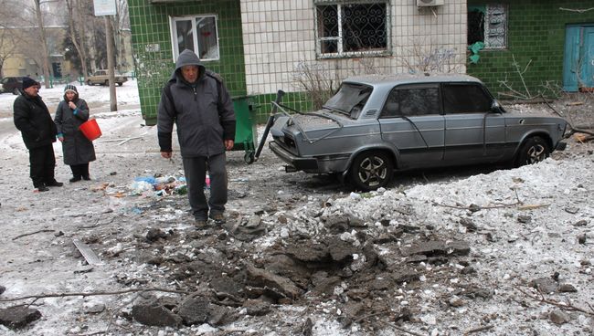Последствия ночного обстрела в ДНР. Архивное фото Последствия ночного обстрела в ДНР. Архивное фото
