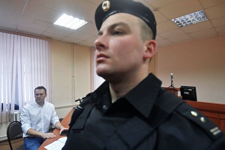 Алексей Навальный в Ленинском районном суде Кирова во время оглашения приговора по делу Кировлеса