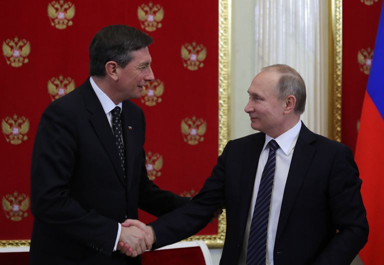 Переговоры президента РФ Владимира Путина с президентом Словении Борутом Пахором