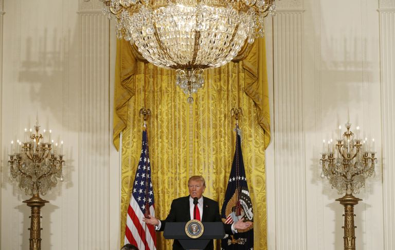 Президент США Дональд Трамп. 16 февраля 2017 год Президент США Дональд Трамп. 16 февраля 2017 год