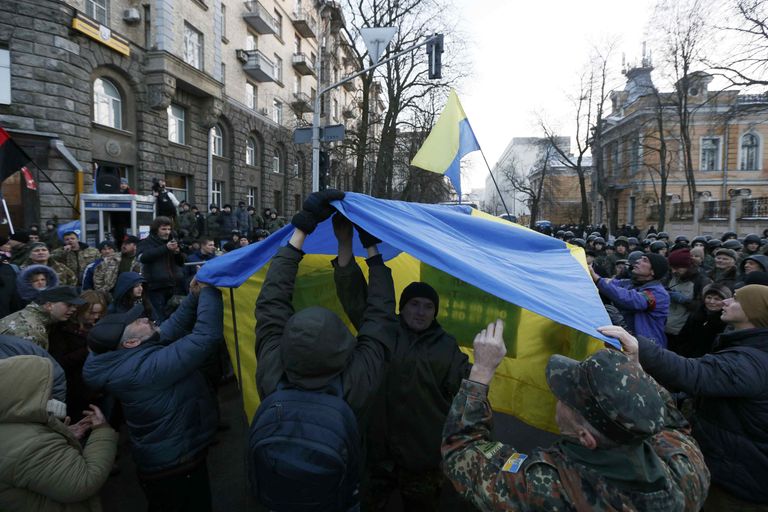 Митинг в Киеве в поддержку торговой блокады Донбасса
