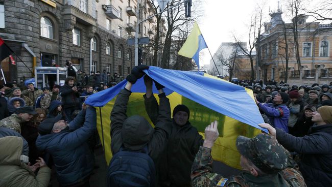 Митинг в Киеве в поддержку торговой блокады Донбасса Митинг в Киеве в поддержку торговой блокады Донбасса
