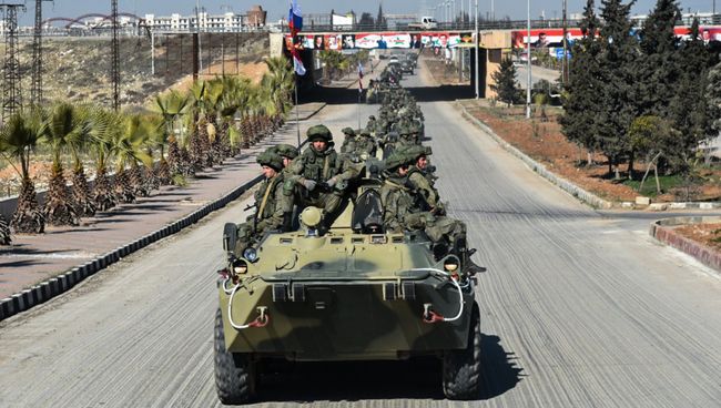 Отправка военных инженеров международного противоминного центра ВС РФ из Алеппо. Архивное Фото.