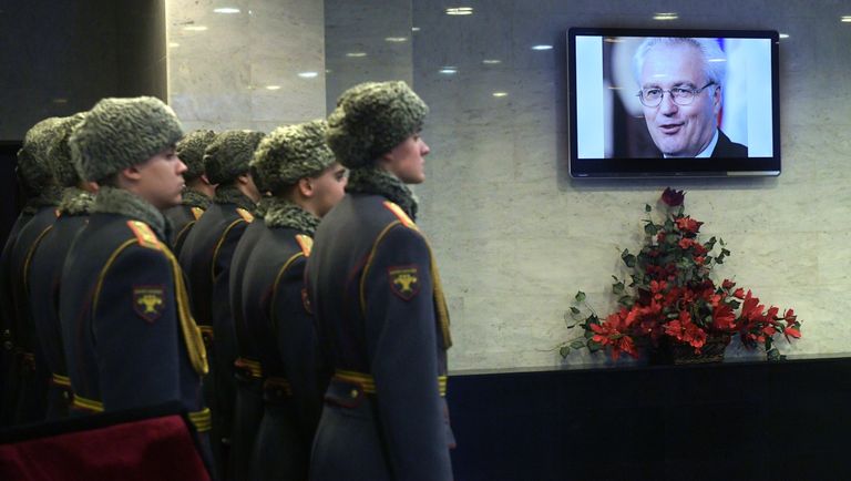 Церемония прощания с постоянным представителем РФ при ООН Виталием Чуркиным Церемония прощания с постоянным представителем РФ при ООН Виталием Чуркиным