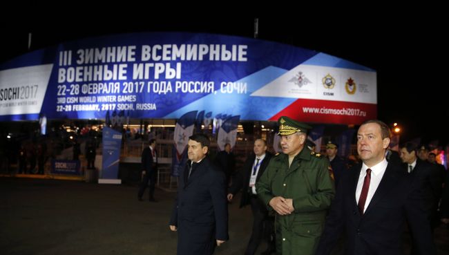 Премьер-министр РФ Д. Медведев принял участие в церемонии открытия III зимних Всемирных военных игр 2017 года