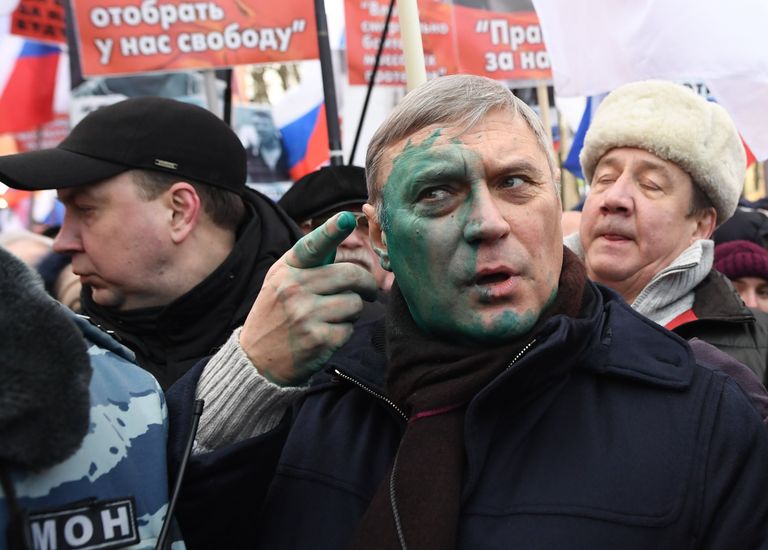 Председатель Партии народной свободы (ПАРНАС) Михаил Касьянов на марше памяти Бориса Немцова Председатель Партии народной свободы (ПАРНАС) Михаил Касьянов на марше памяти Бориса Немцова