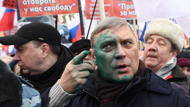 Председатель Партии народной свободы (ПАРНАС) Михаил Касьянов на марше памяти Бориса Немцова Председатель Партии народной свободы (ПАРНАС) Михаил Касьянов на марше памяти Бориса Немцова
