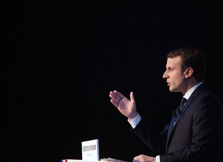Кандидат в президенты Франции Эммануэль Макрон во время представления своей предвыборной программы в Париже Кандидат в президенты Франции Эммануэль Макрон во время представления своей предвыборной программы в Париже