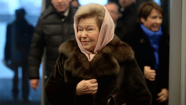 Наина Ельцина в Президентском центре Бориса Ельцина в Екатеринбурге, где проходят мероприятия, приуроченные к 85-летию со дня рождения Б.Н. Ельцина