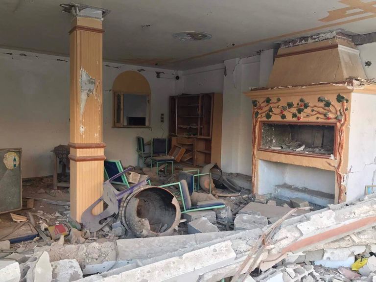 Разрушенный в результате боевых действий дом в жилой части города Пальмира в сирийской провинции Хомс Разрушенный в результате боевых действий дом в жилой части города Пальмира в сирийской провинции Хомс