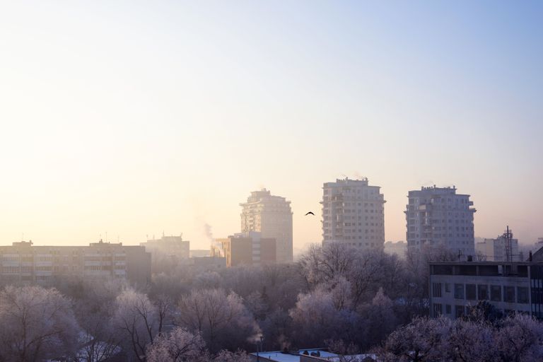 Морозное утро в Кишиневе, Республика Молдова Морозное утро в Кишиневе, Республика Молдова