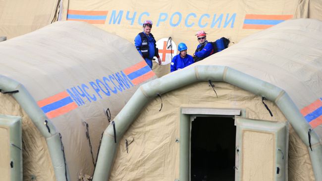 Установка мобильного лагеря отряда Центроспас МЧС РФ Установка мобильного лагеря отряда Центроспас МЧС РФ