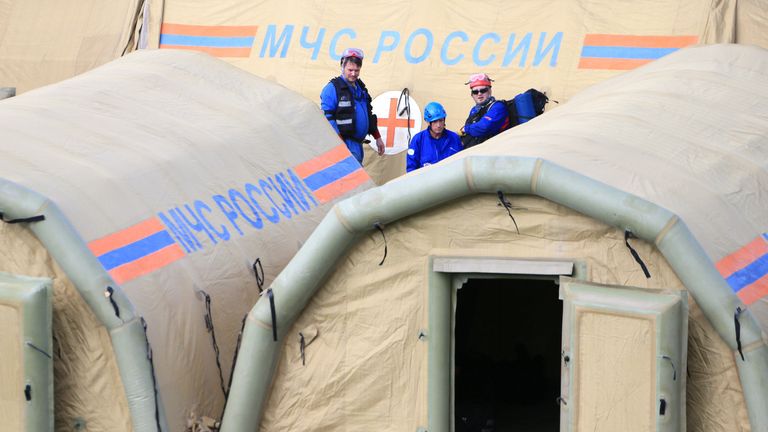 Установка мобильного лагеря отряда Центроспас МЧС РФ Установка мобильного лагеря отряда Центроспас МЧС РФ