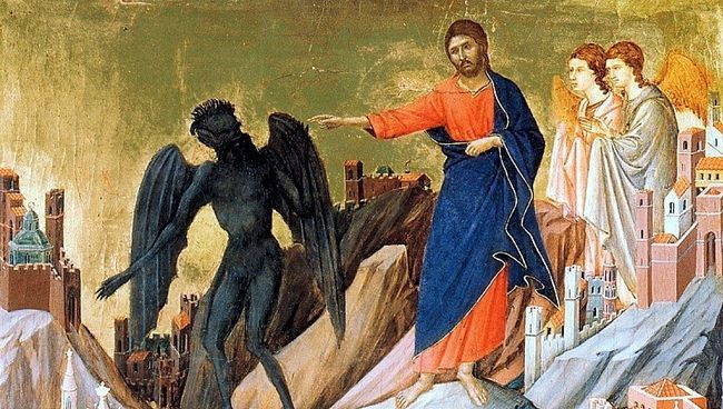 Картина Дуччо ди Буонинсенья Искушение Христа Картина Дуччо ди Буонинсенья Искушение Христа