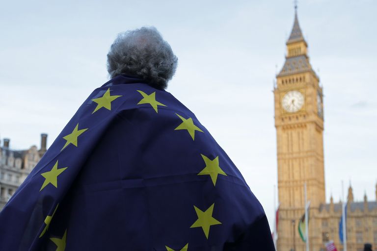 Акция протеста у здания Парламента в Лондоне, Великобритания. 13 марта 2017