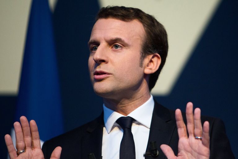 Кандидат в президенты Франции, лидер движения En Marche Эммануэль Макрон во время представления своей предвыборной программы в Париже Кандидат в президенты Франции, лидер движения En Marche Эммануэль Макрон во время представления своей предвыборной программы в Париже