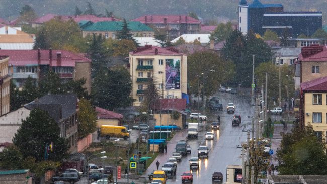 В городе Цхинвал в Южной Осетии. Архивное фото В городе Цхинвал в Южной Осетии. Архивное фото