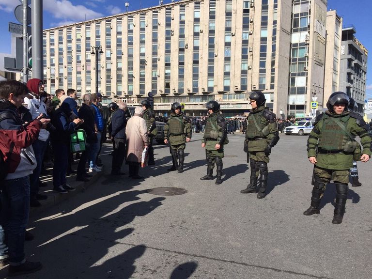 В центре Москве проходит несанкционированная акция 26.03.2017 В центре Москве проходит несанкционированная акция 26.03.2017