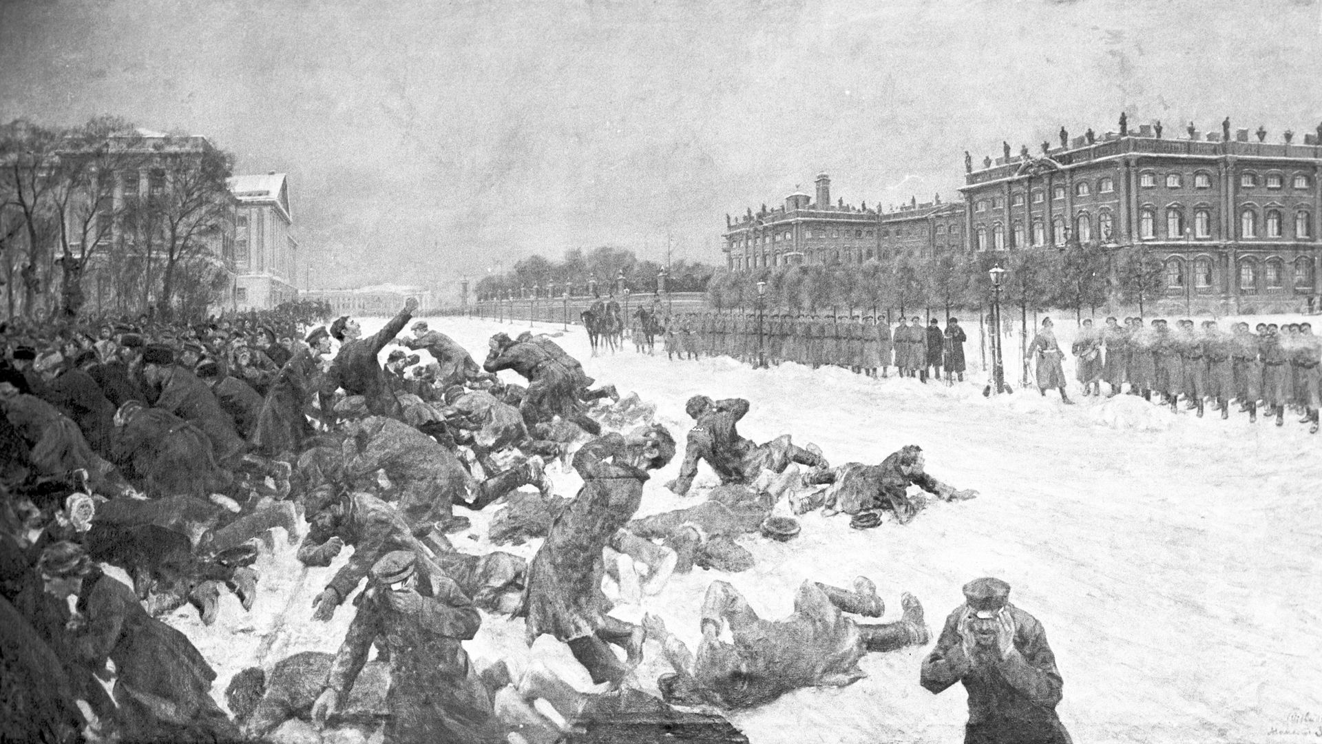Репродукция картины И. А. Владимирова Кровавое воскресенье - РИА Новости, 1920, 22.01.2026
