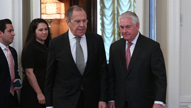Министр иностранных дер РФ Сергей Лавров и Государственный секретарь США Рекс Тиллерсон. Архивное фото