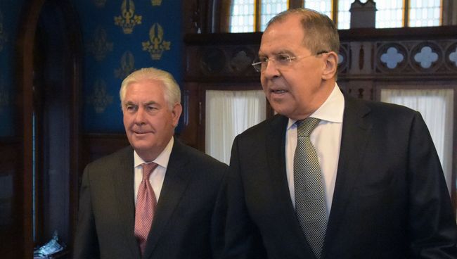 Министр иностранных дер РФ Сергей Лавров и Государственный секретарь США Рекс Тиллерсон. Архивное фото