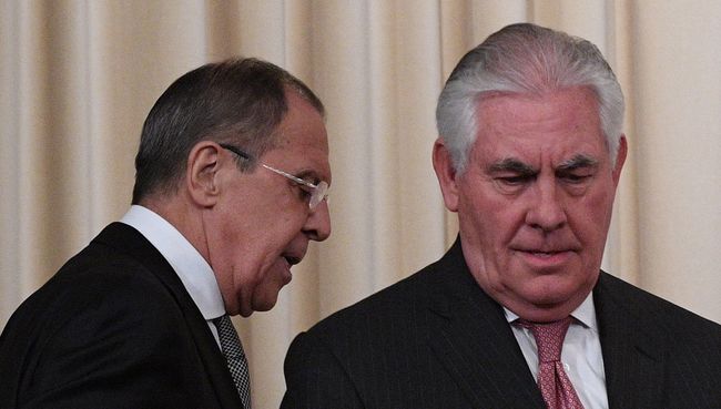 П/к министра иностранных дел РФ С. Лаврова и госсекретаря США Р. Тиллерсона