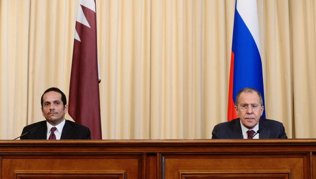 Встреча глав МИД России и Катара С. Лаврова и М. Аль Тани Встреча глав МИД России и Катара С. Лаврова и М. Аль Тани