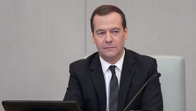 Председатель правительства РФ Дмитрий Медведев на пленарном заседании Государственной Думы РФ. 19 апреля 2017