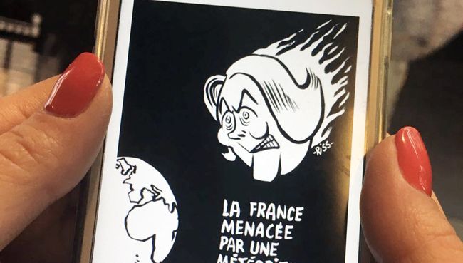 Карикатура на Марин Ле Пен в журнале Charlie Hebdo Карикатура на Марин Ле Пен в журнале Charlie Hebdo