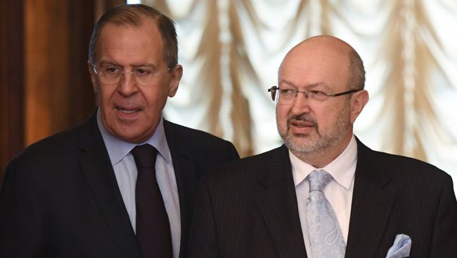 Министр иностранных дел РФ Сергей Лавров и генеральный секретарь ОБСЕ Ламберто Заньер. 25 апреля 2017