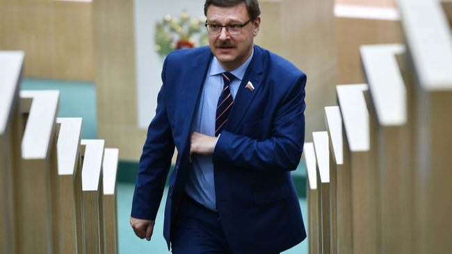 Председатель Комитета Совета Федерации по международным делам Константин Косачев на заседании Совета Федерации РФ