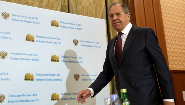 Министр иностранных дел России Сергея Лаврова во время пресс-конференции в Вашингтоне. 10 мая 2017