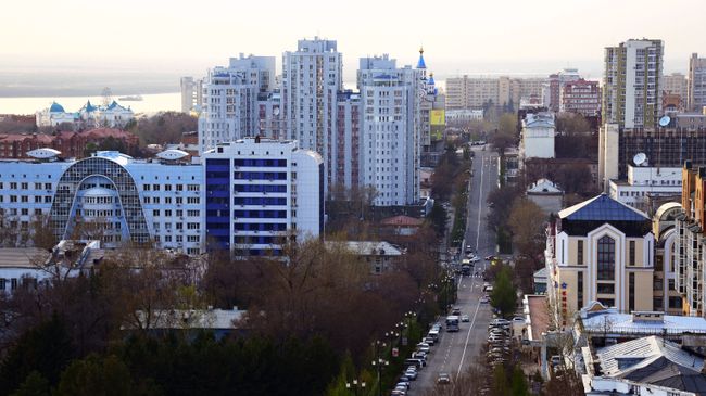 Центральный район города в Хабаровске. Архивное фото Центральный район города в Хабаровске. Архивное фото